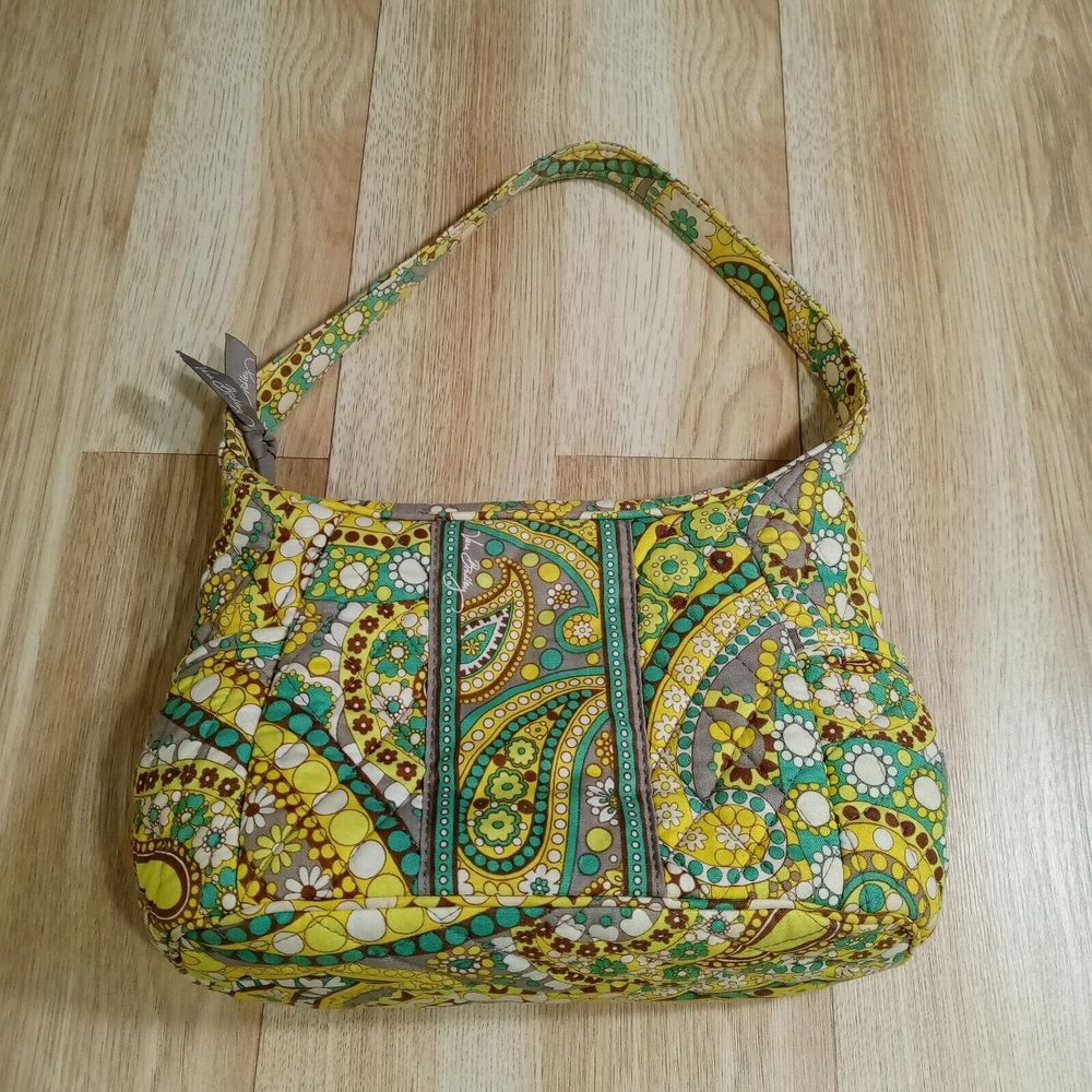 Vera Bradley Handbag Purse Lemon Parfait Zipper Small Yellow‎ Quilted
